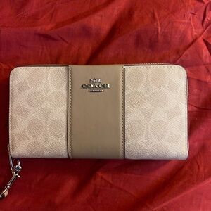 Coach Cream and Tan Women's Wallet